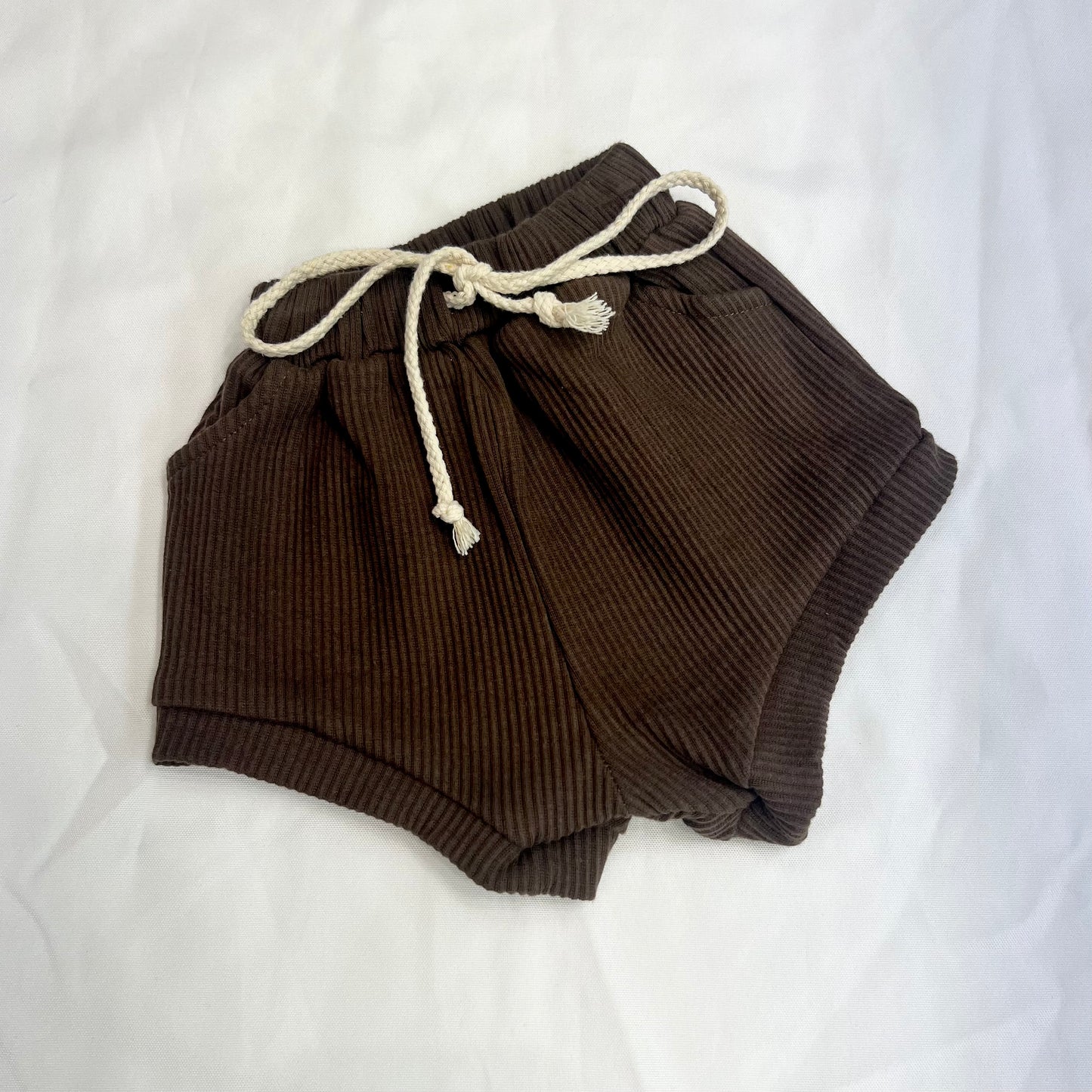 Chocolate Ribbed Shorts