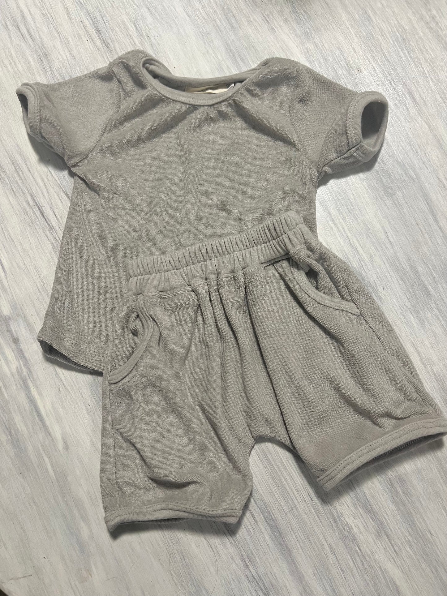 Sage Terry Towel Tee + Short Set